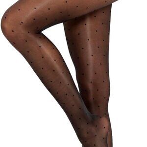 Sheertex Black Polka Dot Tights (Size Medium)